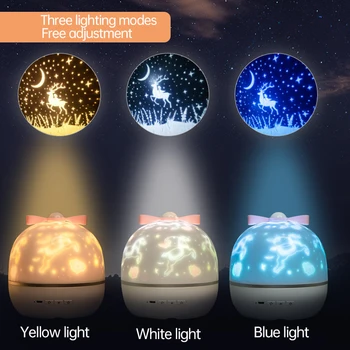 

Night Light Projector USB Powered Romance Rotating Projection Lamp Light for Kids Adults Bedroom Dec Christmas Gift
