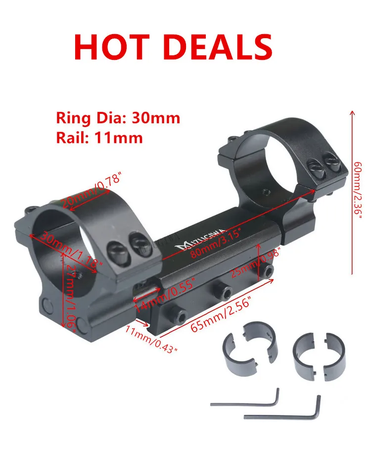 Тактический прицел 1-4x20 прицел Красный Зеленый дальномер с подсветкой BDC Air Rifle Sight Mira Para Охота Caza