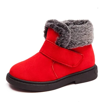 

Children Winter Snow Boots 2020 New Boys Girls Shoes Sneakers Kids Ankle Suede Leather Boots Red Black Brown Pink 3 5 8 12 Years