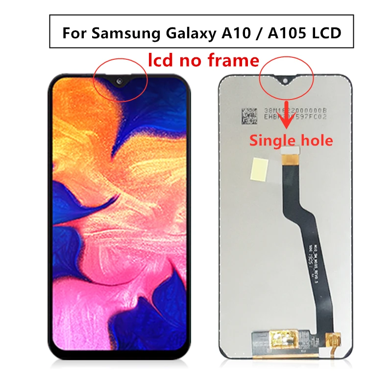Ceny Do ekranu dotykowego Samsung Galaxy A10 A105 A105F SM A105F 2019 lcd Digitizer montaż z ramą wymiana części naprawczych