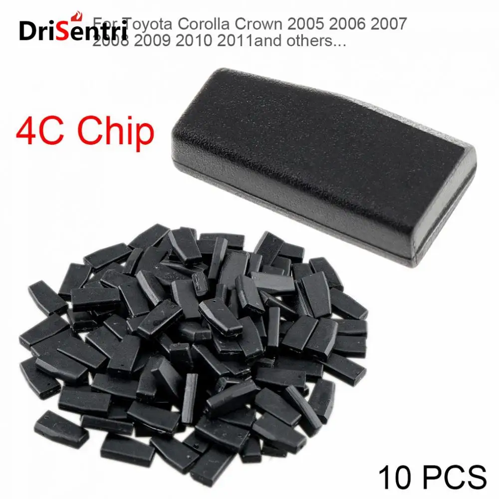 

10pcs Blank ID4C Carbon Chip Car Key Transponder Chip Fit for Toyota Corolla Crown 2005 2006 2007 2008 2009 2010 2011, etc New
