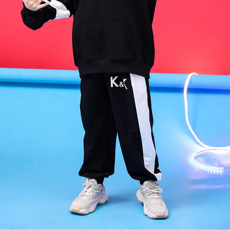 Pants Детские комплекты одежды в стиле хип-хоп осенний спортивный костюм с длинными рукавами для девочек детские толстовки+ штаны, одежда для джазовых танцев 10, 12, 14 лет - Цвет: Pants