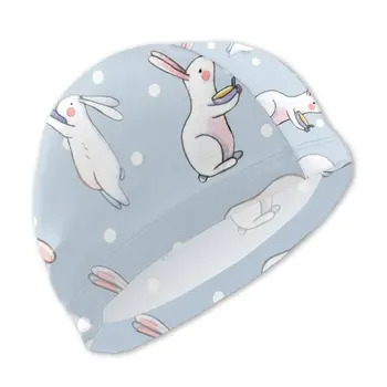 

NOISYDESIGNS Hot Children Elastic Cartoon Bunny Rabbit Printed Swimming Caps Sports Pool Cute Swim Hat for Kids/Boys/Babys