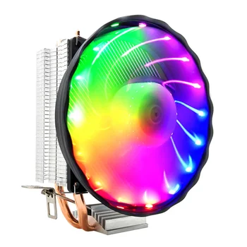 

12V Silent CPU Cooler Desktop Computer Copper Led Radiator Cooling 3 Pin 2 Heatpipes Durable RGB Fan For LGA 1155/1151 AMD
