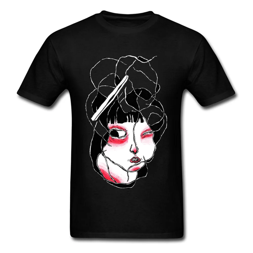 Провод странные дела дизайн для мужчин черная футболка Женский портрет