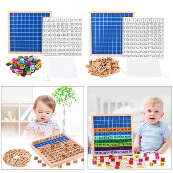 

Wooden Montessori Educational Math Toy 1-100 Number Matching Board Game for Kids Give Children Best Enlightenment Toy Gift