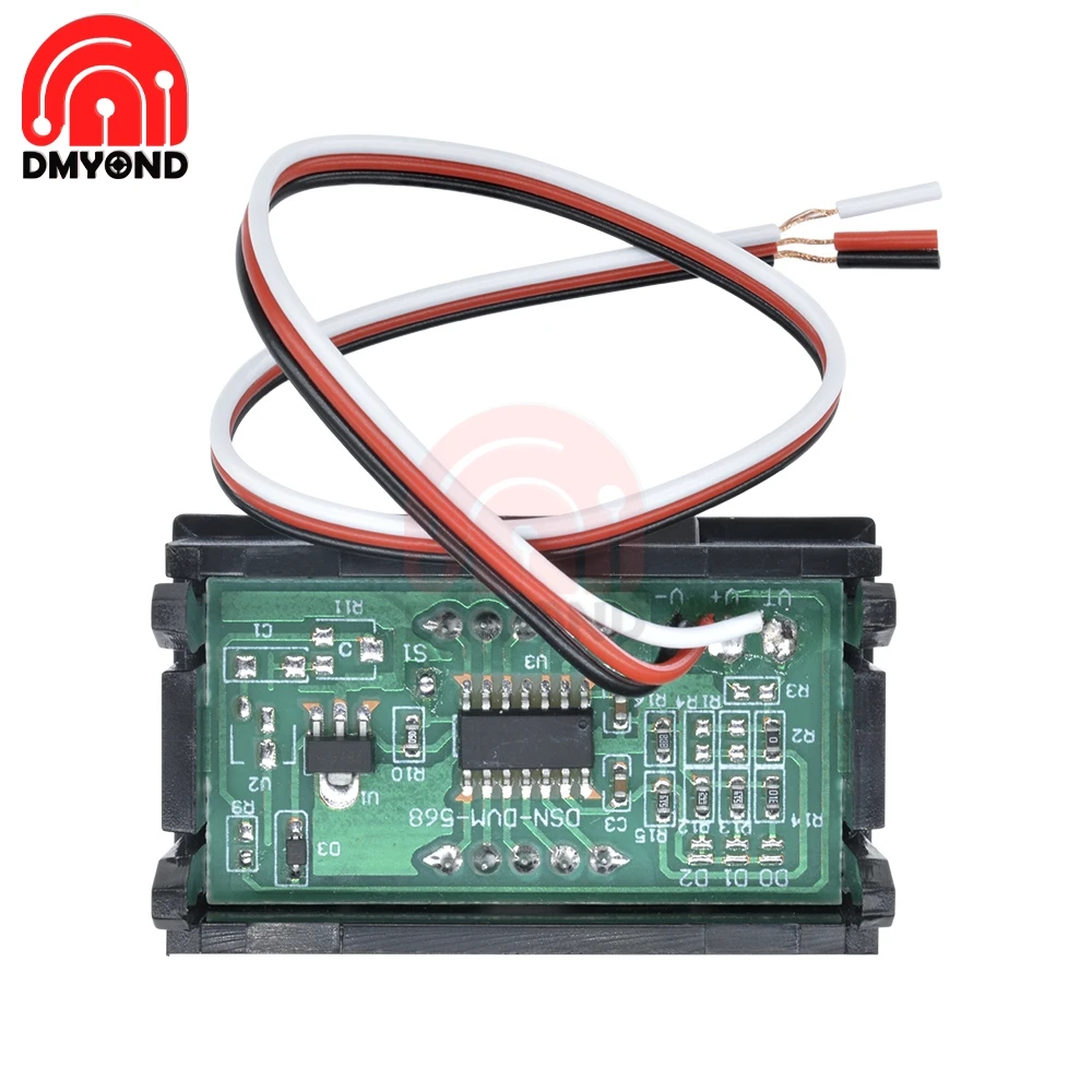 Voltmetro Digitale LED 0-100V DC - Alta Precisione Con Protezione Da Inversione