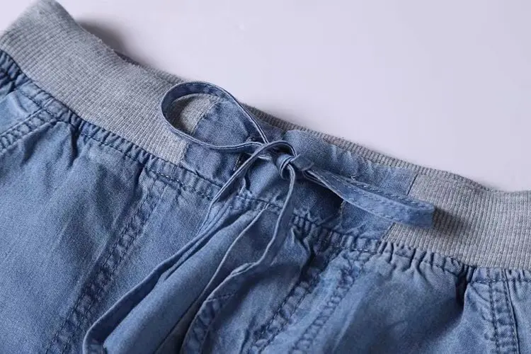 S23996 женское платье, новые продукты, свободный крой, шнурок, кружево, для похудения, высокая талия, нить, соединение, тенсел, ковбойские штаны с завязками на лодыжках