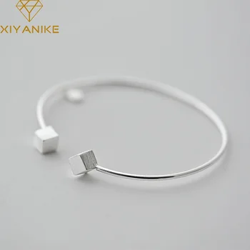 

XIYANIKE 925 Sterling Silver Creative Geometric Opening Bangles & Bracelet for Women Classic Simple Handmade Jewelry Accessories