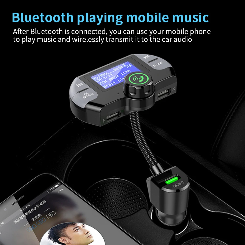 Bluetooth музыкальный fm-передатчик стерео цветной дисплей медиа Громкая связь звонки Aux HD DAB цифровой радио Автомобильный mp3 плеер usb зарядка