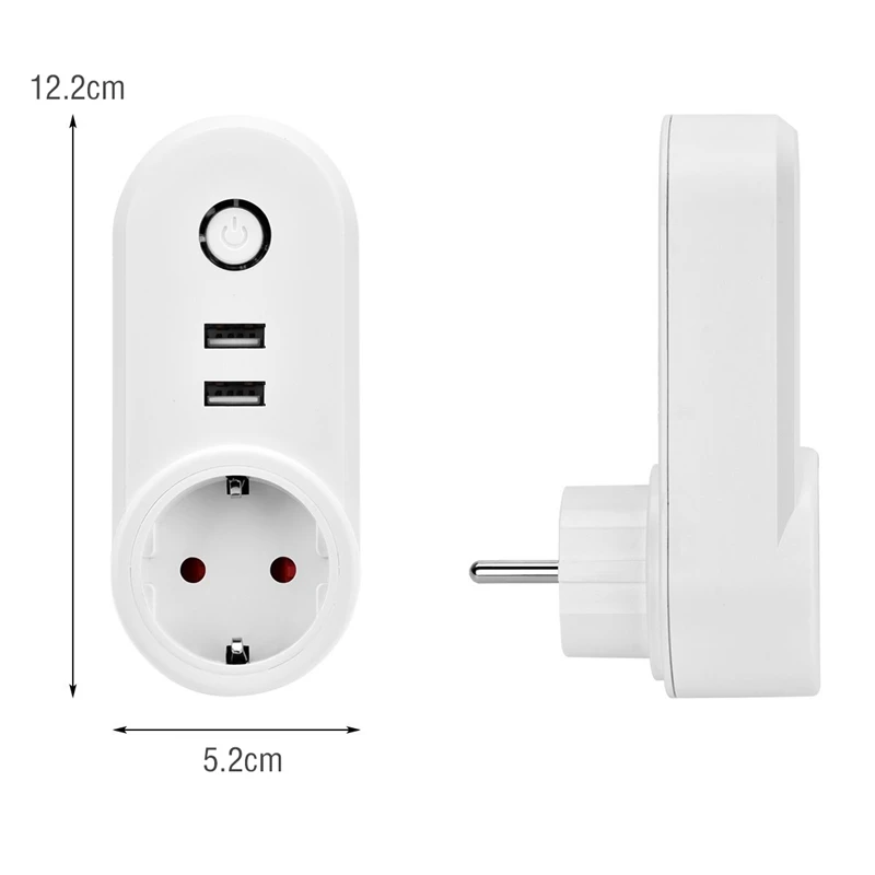 FFYY-Умная Wi-Fi розетка Smart Plug 2 USB порт зарядного устройства, таймер питания, управление домашними устройствами из любого места, работа с Amazon Ale