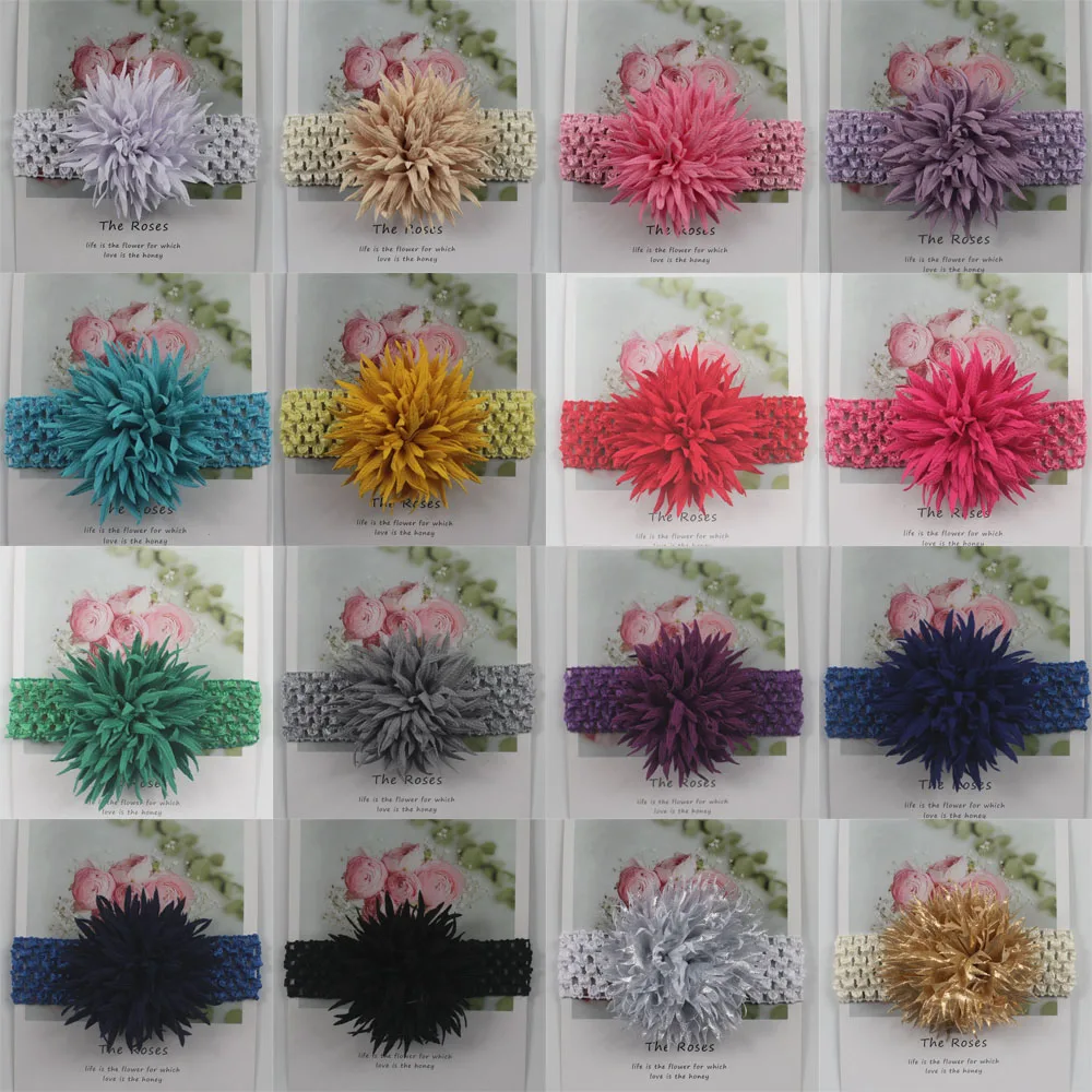 Ободок тканевый многослойный для волос 3 5 дюйма 40 шт.|fabric flowers|headband flowerflower crochet