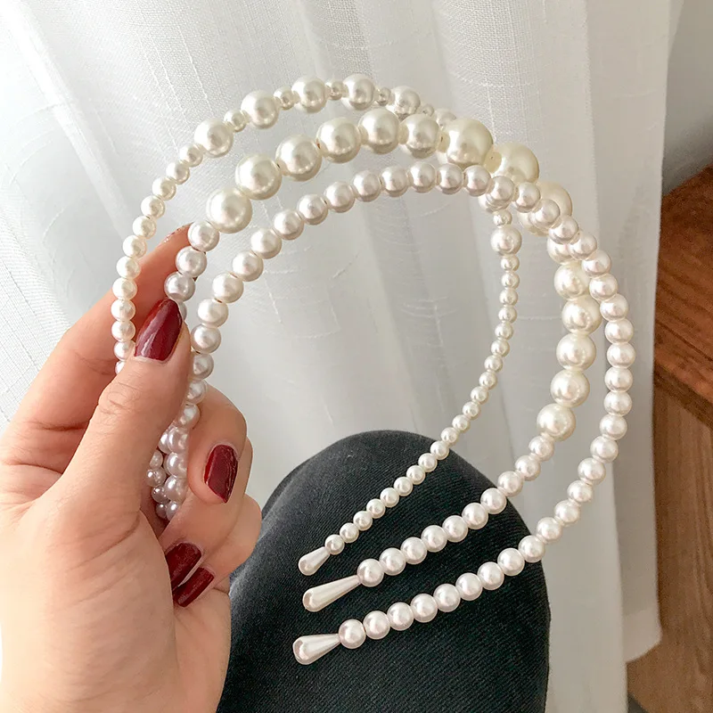

Retro Girl Simple Pearl Hair Hoop Pressure Hair Card Ladylike Hair Band Korean Hair Ornament Hair Bow Hair Bands for Women Head