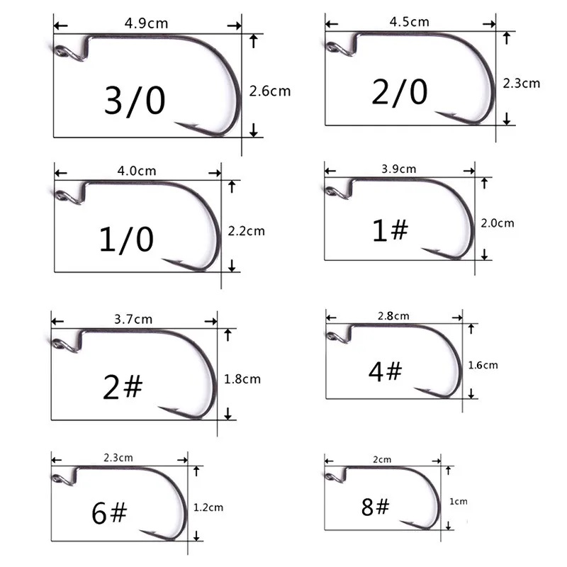 BaMMax Fishing hooks 10pcs 8# -5/0 jigging head crank hook for Soft Bait Crankbait carp Fishing sea Tackle accessories pesca