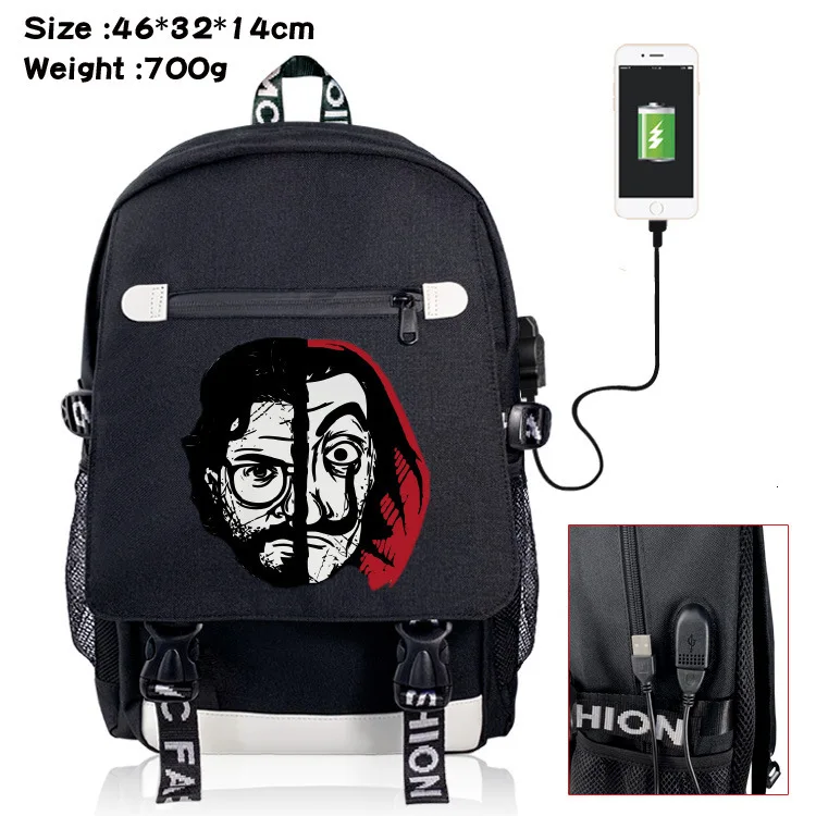 La Casa De Papel Backpack Men Women Shoulder Bag Travel Shoulder Bag Casual Laptop Bags Paper House School Backpack Bagpack