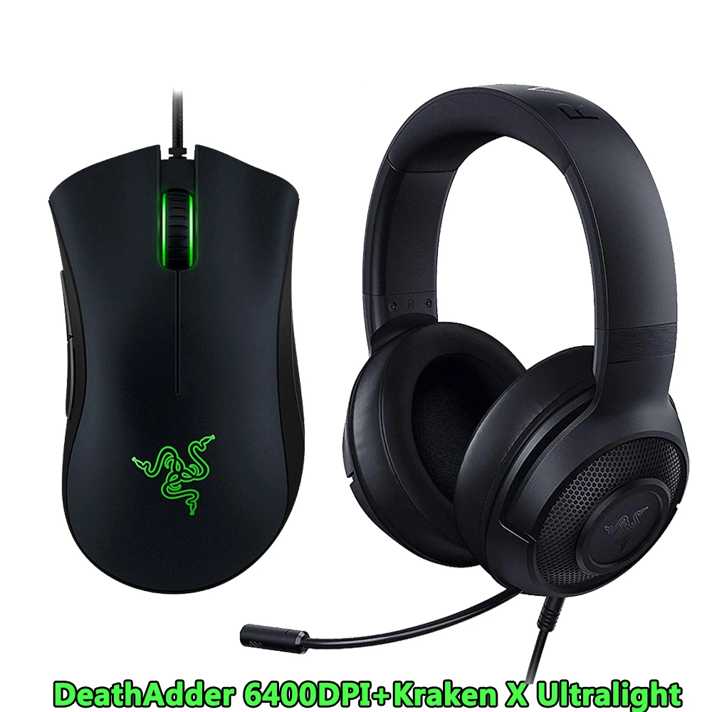 Razer Kraken X сверхлегкие наушники с шумом, Накладные наушники, проводная игровая гарнитура, аналог 3,5 мм разъем 7,1, объемный звук с микрофоном, Xbox, PS4 - Цвет: Kraken X add 6400