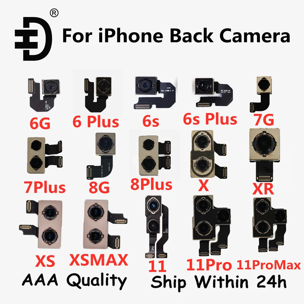 Original Tested Rear Camera For iPhone X XS XR XS MAX Back Camera Main Sensor Flex Cable For iPhone 11 11 Pro Back Rear Camera