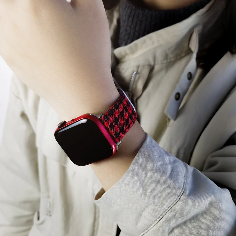 

For Apple Watch 6 se Check Watchband iwatch 5 4 38mm 40mm wristband For Apple series 3 2 42mm 44mm houndstooth check strap
