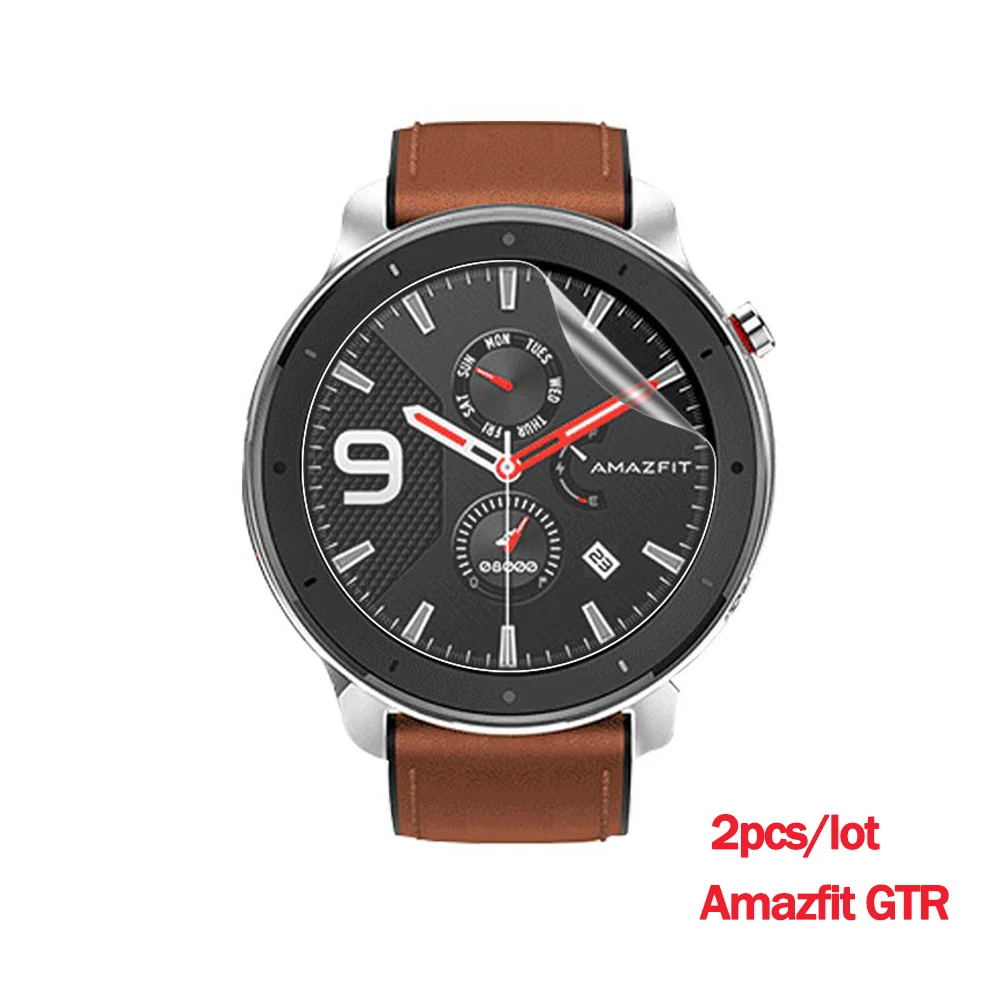 2 шт ТПУ для Huami Amazfit Bip протектор экрана Смарт-часы прозрачные/матовые для Amazfit Stratos Pace Verge пленка не закаленное стекло - Цвет: For amazfit GTR 42mm
