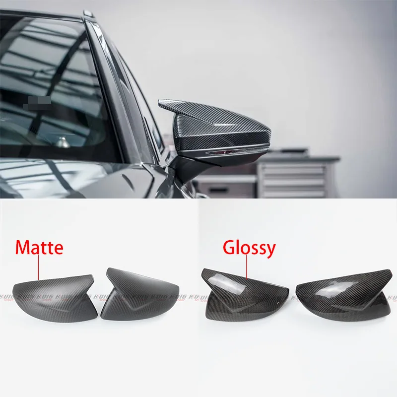 

For Audi A6 C8 S6 RS6 ABT A7 S7 RS7 4K8 A8 D5 2018-2021 LHD 2pcs Matte Carbon Fiber OX Horns type rearview mirror shell