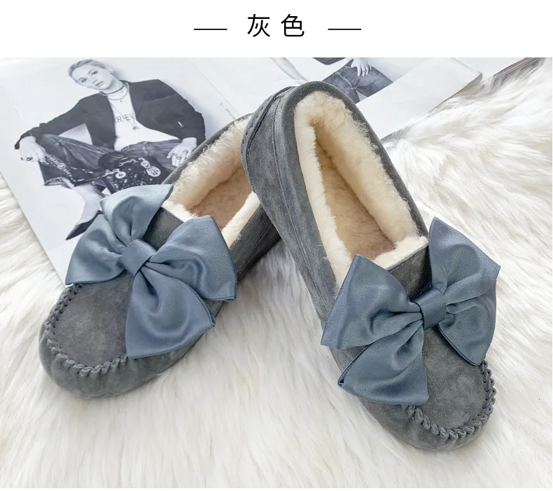 Women 100% Natural Fur brand Shoes Moccasins Loafers Soft Genuine Leather Leisure Flats Female Casual Footwea