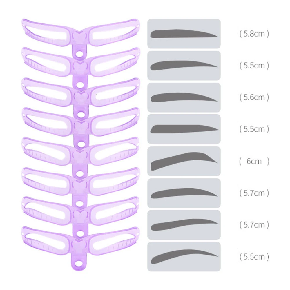 8pcs/set Eyebrow Shaping Shaper Set Template Tool Stencils Grooming Kit Makeup Women Makeup Drop Shipping