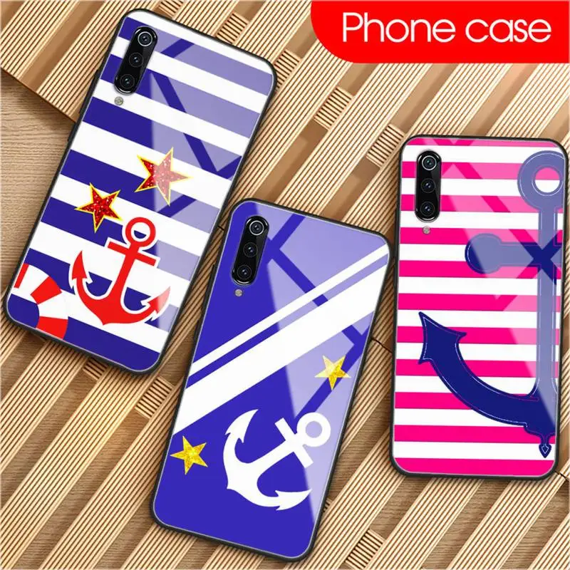 

Classical Small Anchors Phone Case For Xiaomi mi 6 8 8Lite For Redmi 6 Note7 PRO 5 Tempered glass