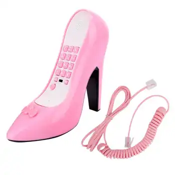 Teléfono Fijo creativo de teléfono móvil de tacón alto color rosa, teléfono de escritorio para el hogar, regalo, fijo