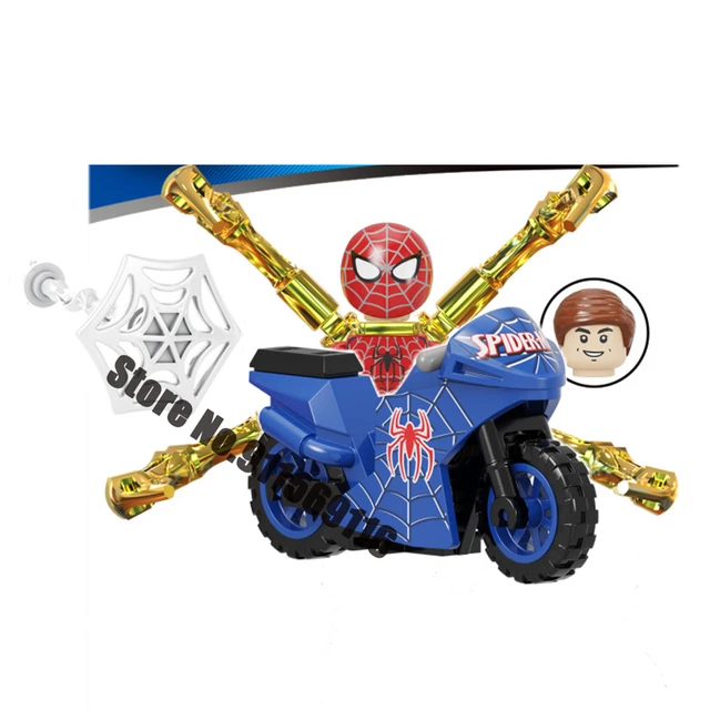 Superhero Spiderman Suit Building Blocks Bricks Mysterio Peter Parker Miles Morales Action Figures Kids Toys Christmas Gifts I-KF1517