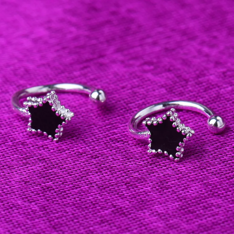 925 стерлингового серебра манжета для уха со звездой клипсы на серьги для женщин Свадебные украшения женские pendientes mujer moda aretes de mujer eh018