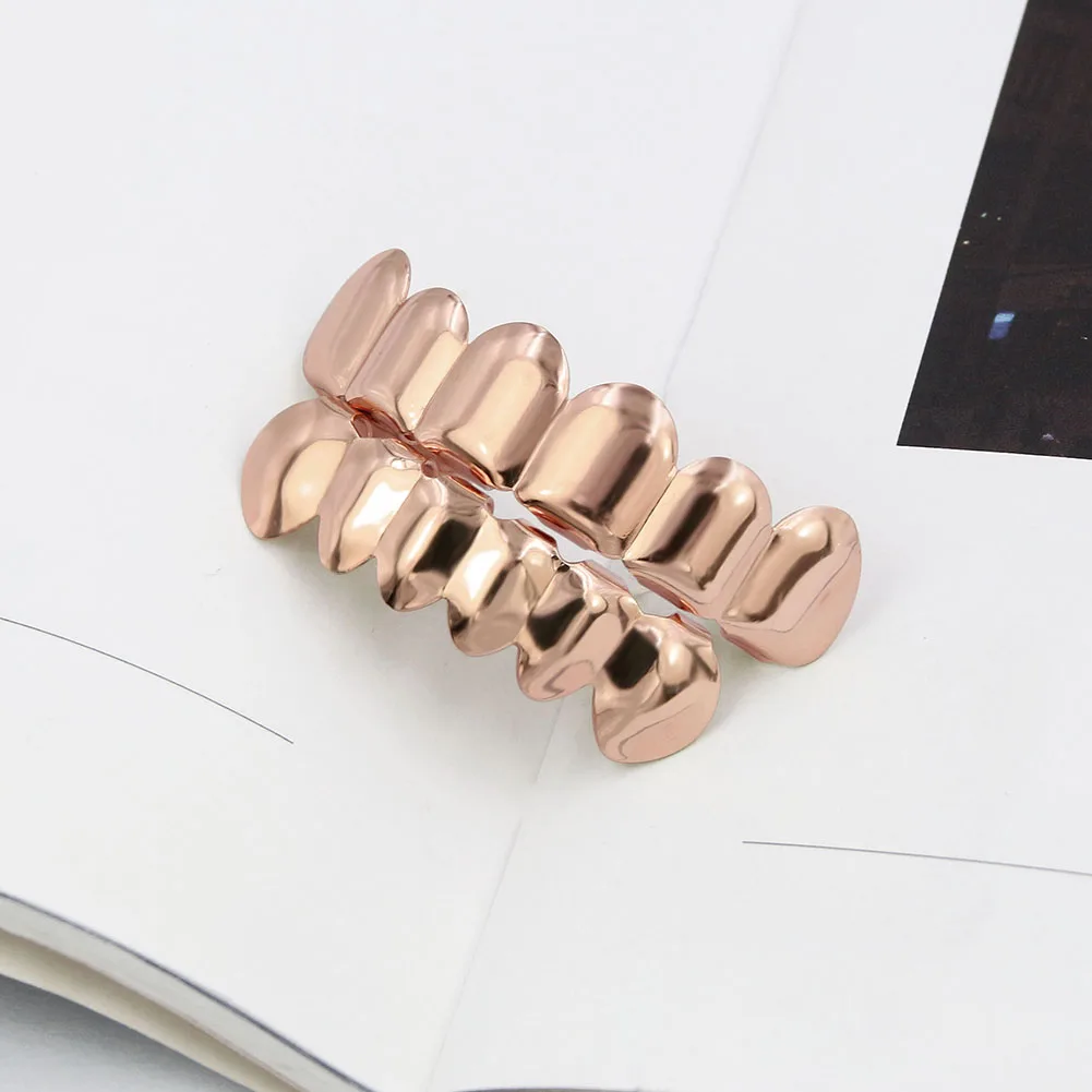 Dental Grill Jewelry TOPGRILLZ Fit Gold Silver Plated HIP HOP Teeth Grillz Top & Bottom Vampire Fangs Tooth Grills Caps Set With Silicone