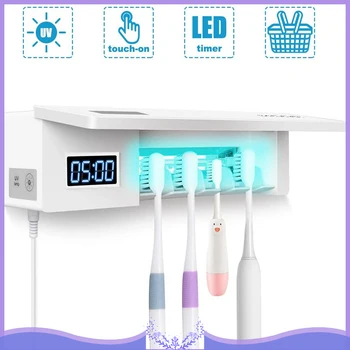 

Toothbrush UV Disinfection Bathroom Accessories Holder Toothbrush Sterilizer Antibacterial Dispenser Toothbrush Cleaner Holder