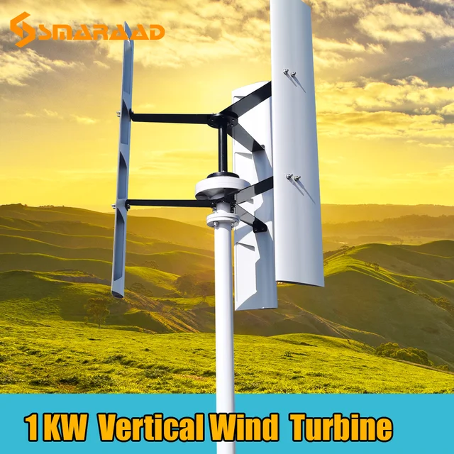 New energy windmill 1000W vertical axis permanent magnet magnetic levitation wind generator 24V 48V, small factory farm 1
