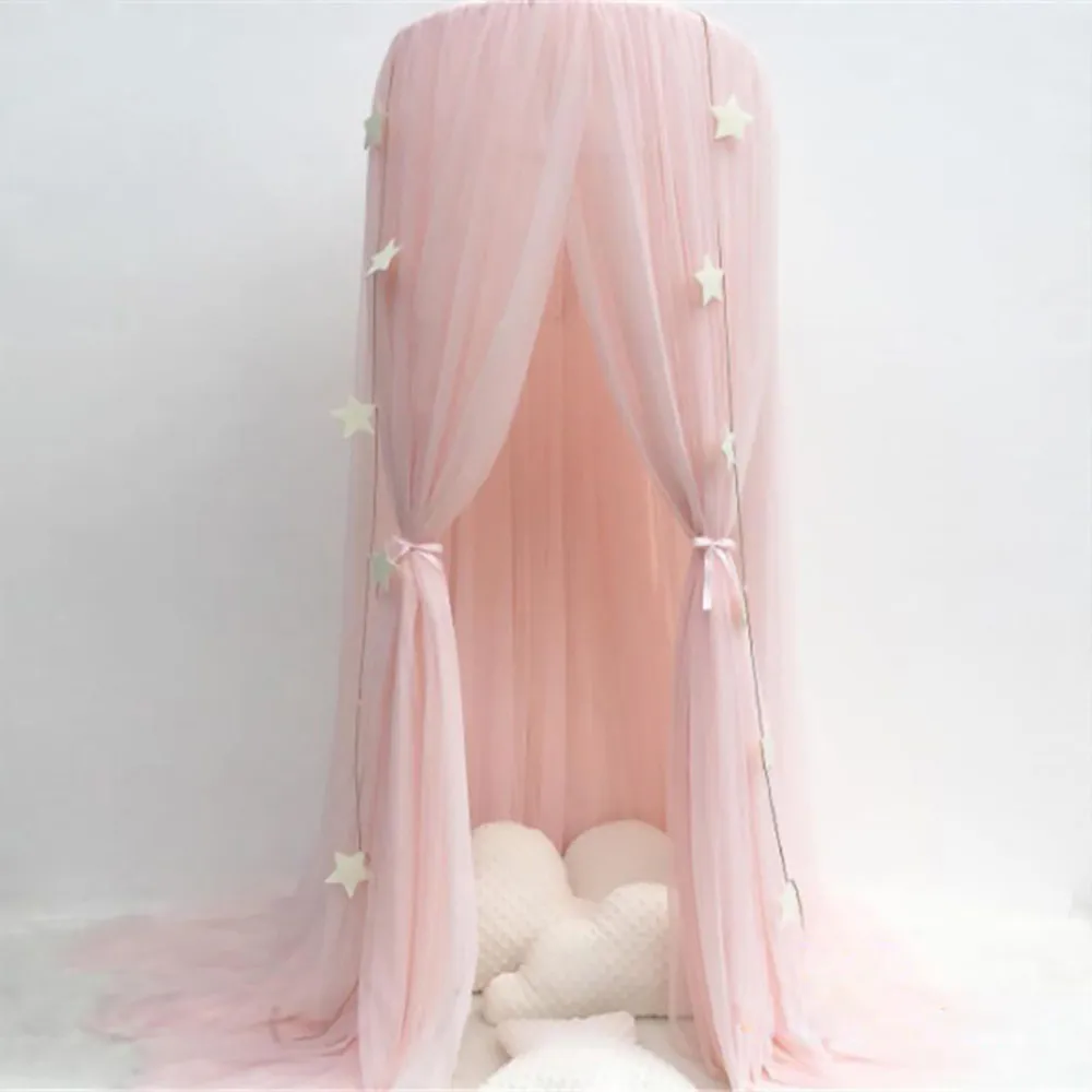 

Fairy Princess Mosquito Net Crown Round Screen Canopy Insect Bed Voile Nets Garden Camping Anti-Mosquito Kids Child's Room Decor