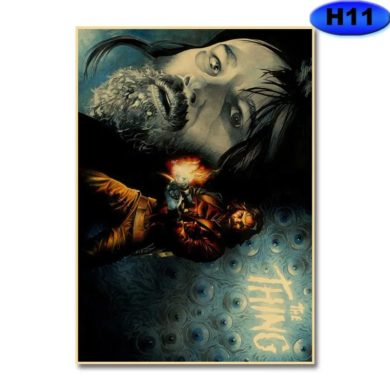 Retro Kraft Paper Movie Posters Classic Horror Movie The Thing Poster Home Decor  Living Room Bar Cafe Art Painting Wall Sticker