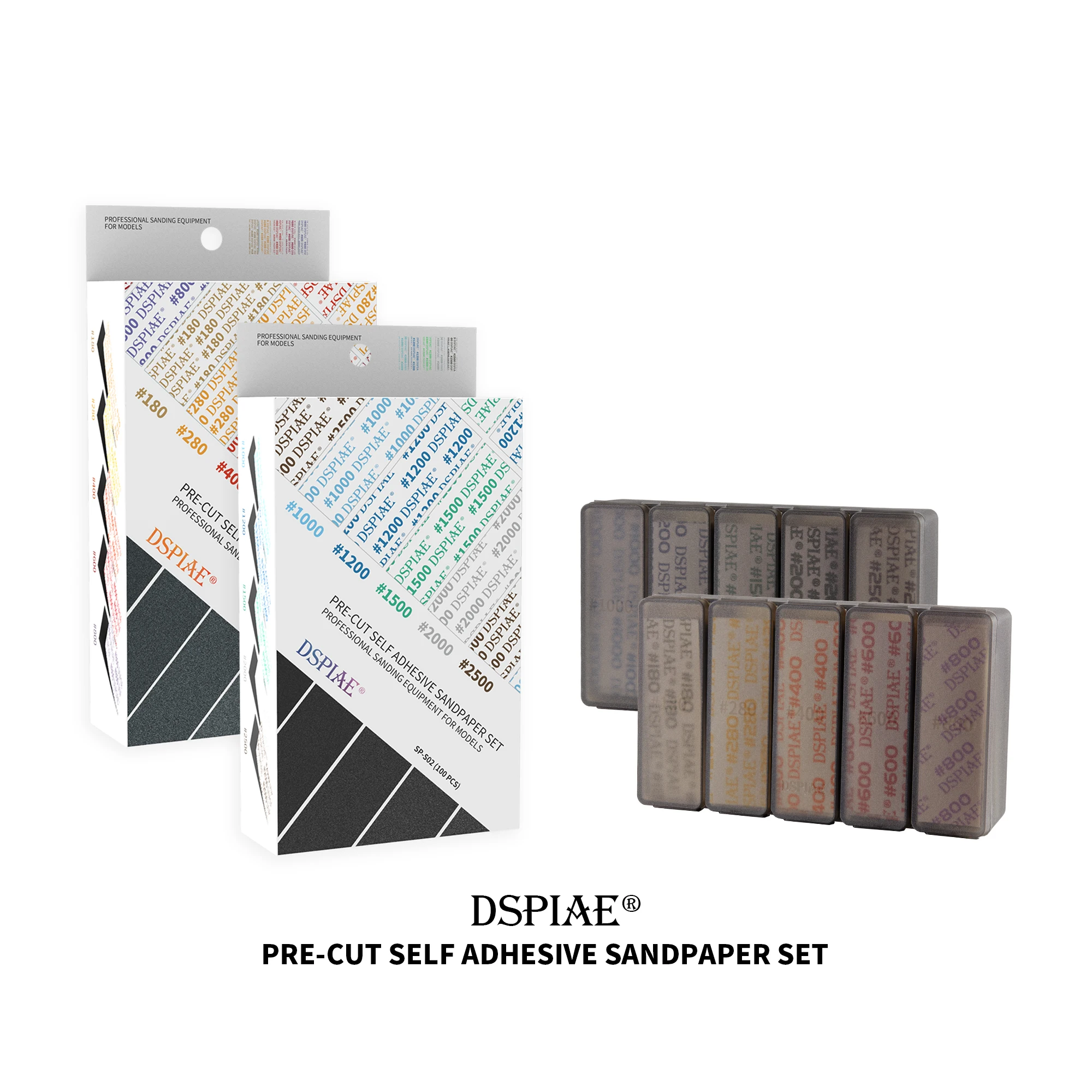 Model Tools Model Polishing Tool DSPIAE SP-S Pre-Cut Self Adhesive Sandpaper And Storage Box For Gundam Military Model Making Hobby Sanding Polishing DIY Tool