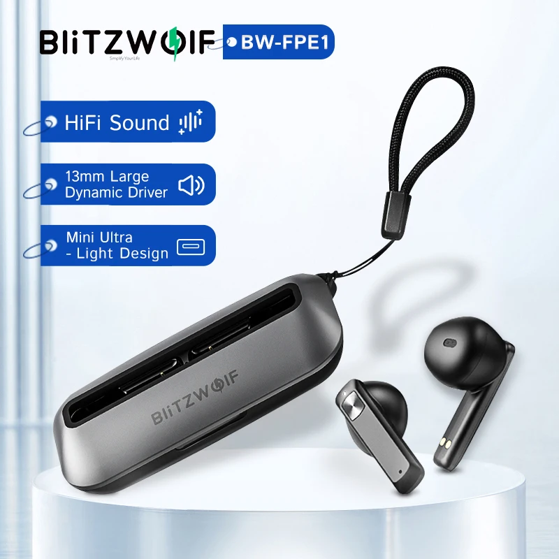 BlitzWolf BW-FPE1 TWS наушники 1 7 см ультратонкие портативные 13 мм Большой драйвер HiFi