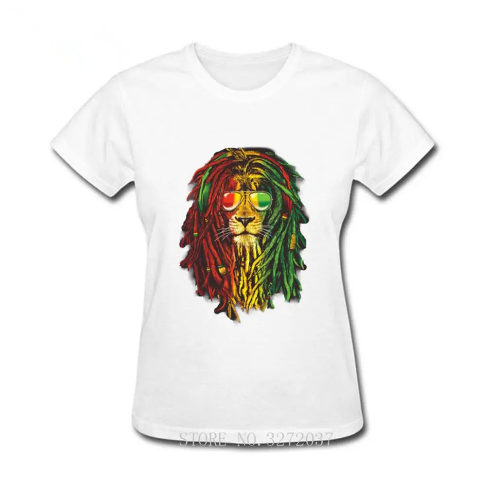 Женская футболка Rasta Vibe Lion с принтом модная женская коротким рукавом и круглым