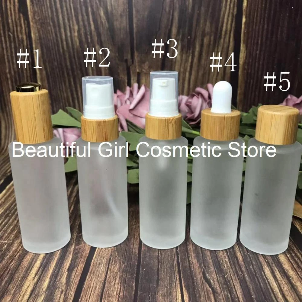 Download Cosmetic Packaging Lotion Frosted Glass Bottle Serum 30ml Perfume Spray Bottle With Bamboo Black Pump Cap Bamboo Pipette Bottle Refillable Bottles Aliexpress