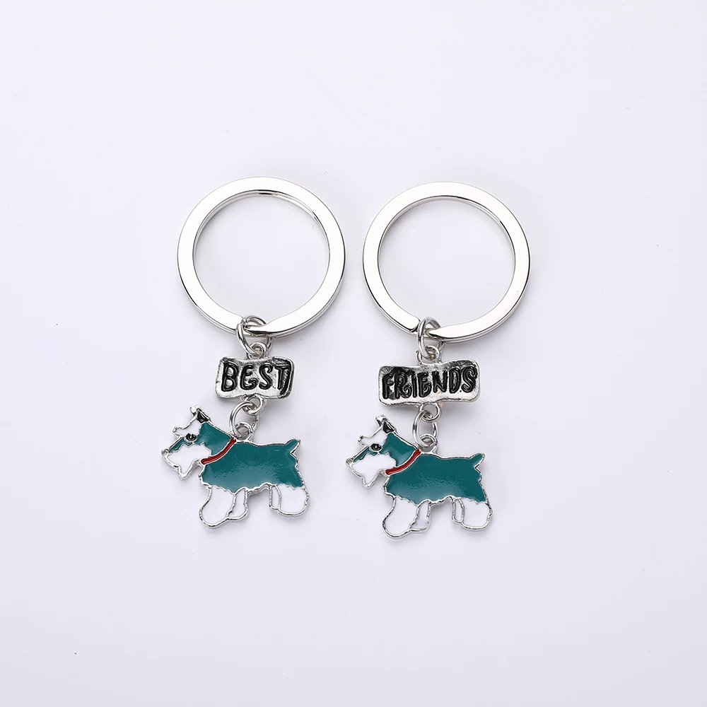 07 Брелок для ключей Schnauzer Dogs, брелок для ключей, сделай сам, сумка, подвеска, металлический брелок для автомобиля, Подарочный Брелок для ключей, женский брелок с пряжкой, брелок для ключей - Цвет: 07