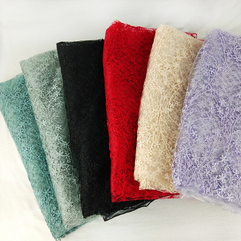 

1 Yard Flowers Embroidered Lace Fabrics Mesh Women's Dress Sewing Materials Lace Trim Ribbon Handmade Curtain Lace Trim Tulle