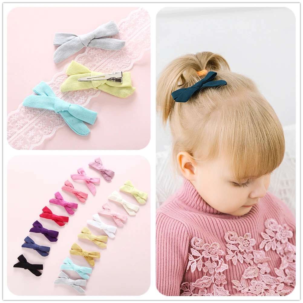 

16 pcs/lot Handmade Hair Pin Candy Color Bow Hair Clips For Girls Simple Fashion Hair Pins Cute Hair Accessories For Children