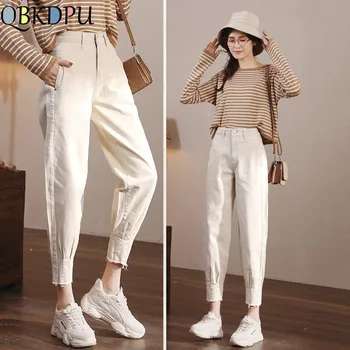 

Mom Plus Size Harem denim pants Women High Waist Black Loose Jeans Female beige Boyfriend trousers Ladies Casual 2020 Streetwear