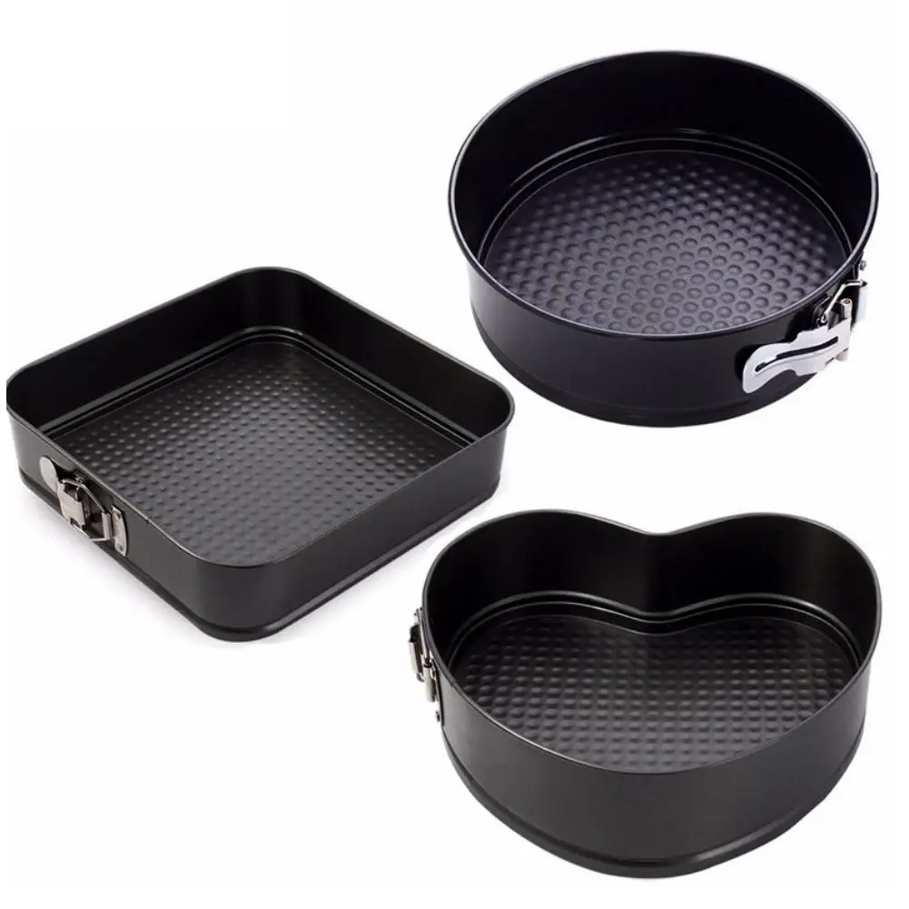 3 Pcs/Set Non-Stick Springform Cake Pan Metal Baking Cake Mold