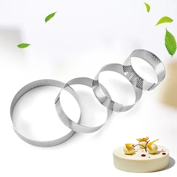 

Household Round With Hole Breathable French Style Mousse Cake Ring Kitchen Baking Tool 6cm/7cm/8cm/10cm/15cm/20cm