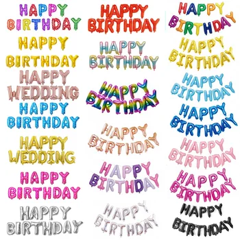 

16 inch Letters HAPPY BIRTHDAY Foil Balloons Birthday Party Confetti Balloon Decoration Kids Alphabet Air Balloons Baby Shower