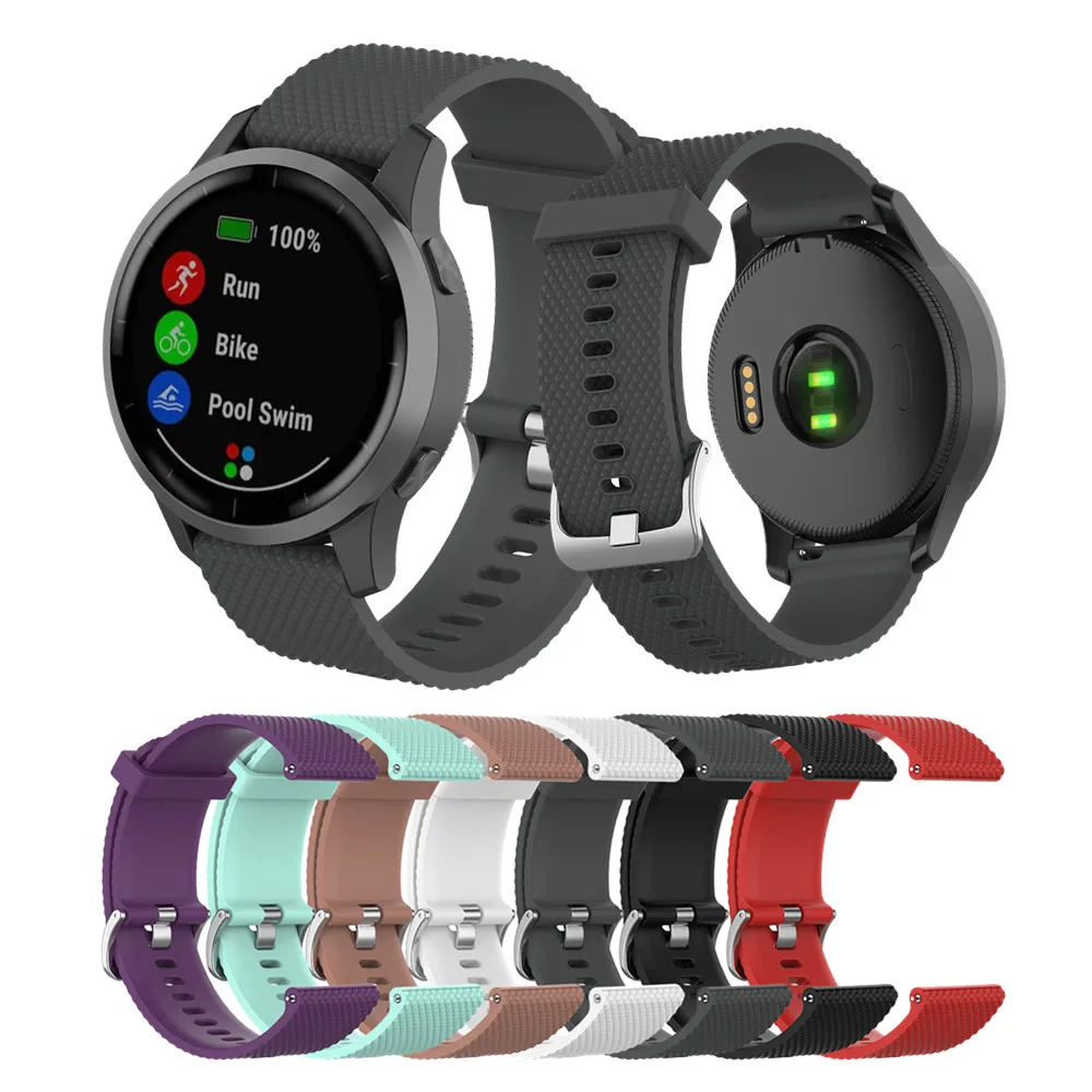 22 мм 20 мм спортивный силиконовый ремешок на запястье ремешок для Garmin Vivoactive 4 3 Smart Watch Band съемные ремни для Vivoactive 3 4 аксессуара