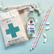 Персонализация 10 шт девичник вечерние сумки, пользовательский набор от похмелья сумки, девичник набор от похмелья, блеск похмелья комплект сумки