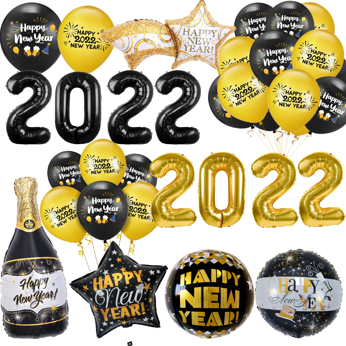 

12PC 32inch Happy New Year globos de aniversario number ballons helium balloons new years eve decorations 2021 Latex balloons