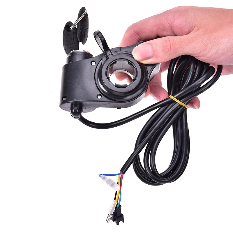 173g Electric Bike Half Wrist Throttle Grip Handle LED Display Indicator/Lock Key Knock Half Twist Throttle